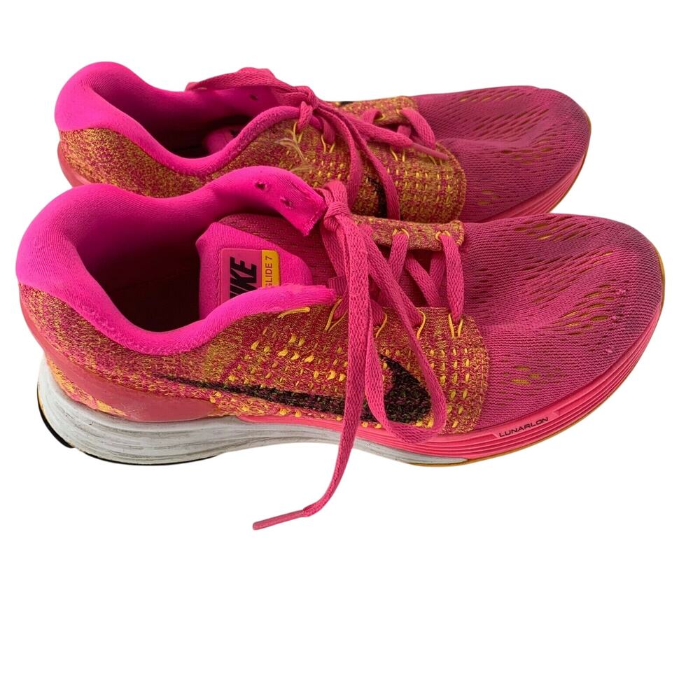 Nike Womens Lunarglide 7 Athletic Shoes Running Lace Up Pink - Picture 4 of 6